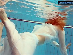 redhead Diana red-hot and naughty in a milky sundress