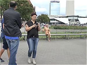 ash-blonde Czech nubile displaying her super-fucking-hot assets nude in public